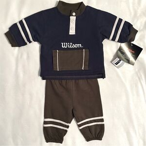 Vintage 2002 Wilson Sweatsuit Set Pants & Sweatshirt Baby Boys 3-6M Y2K NWT